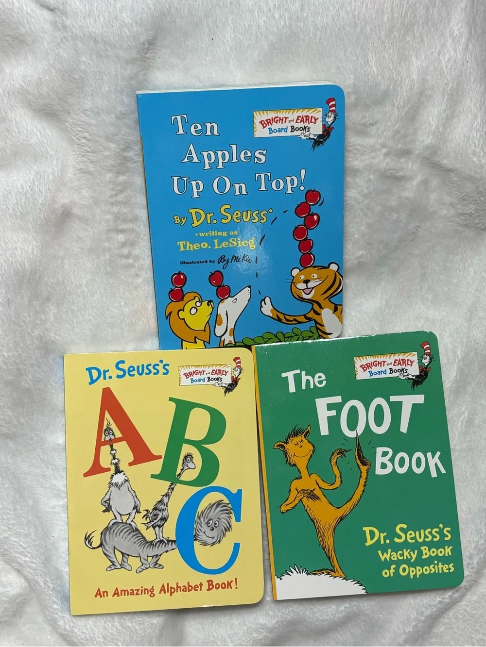 Dr. Seuss Bright-Early Board Books Set ABC, Foot Book, Ten Apples